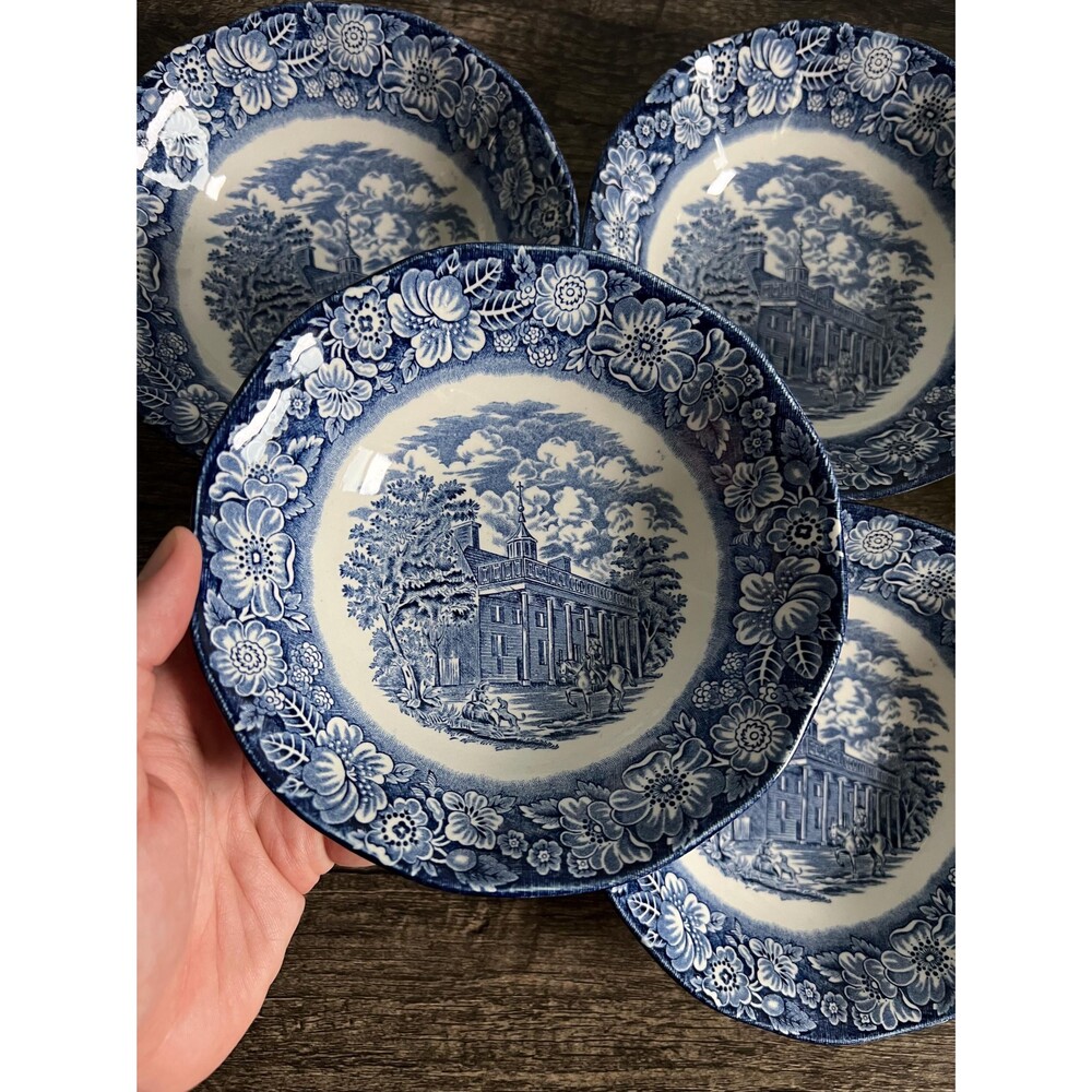 Blue and White Liberty Blue, Historical Colonial Scenes Collection Bowl